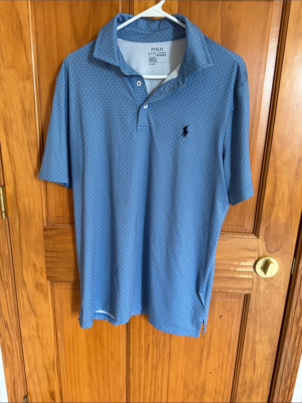 Polo by Ralph Lauren Light Blue Diamond-Print Polo